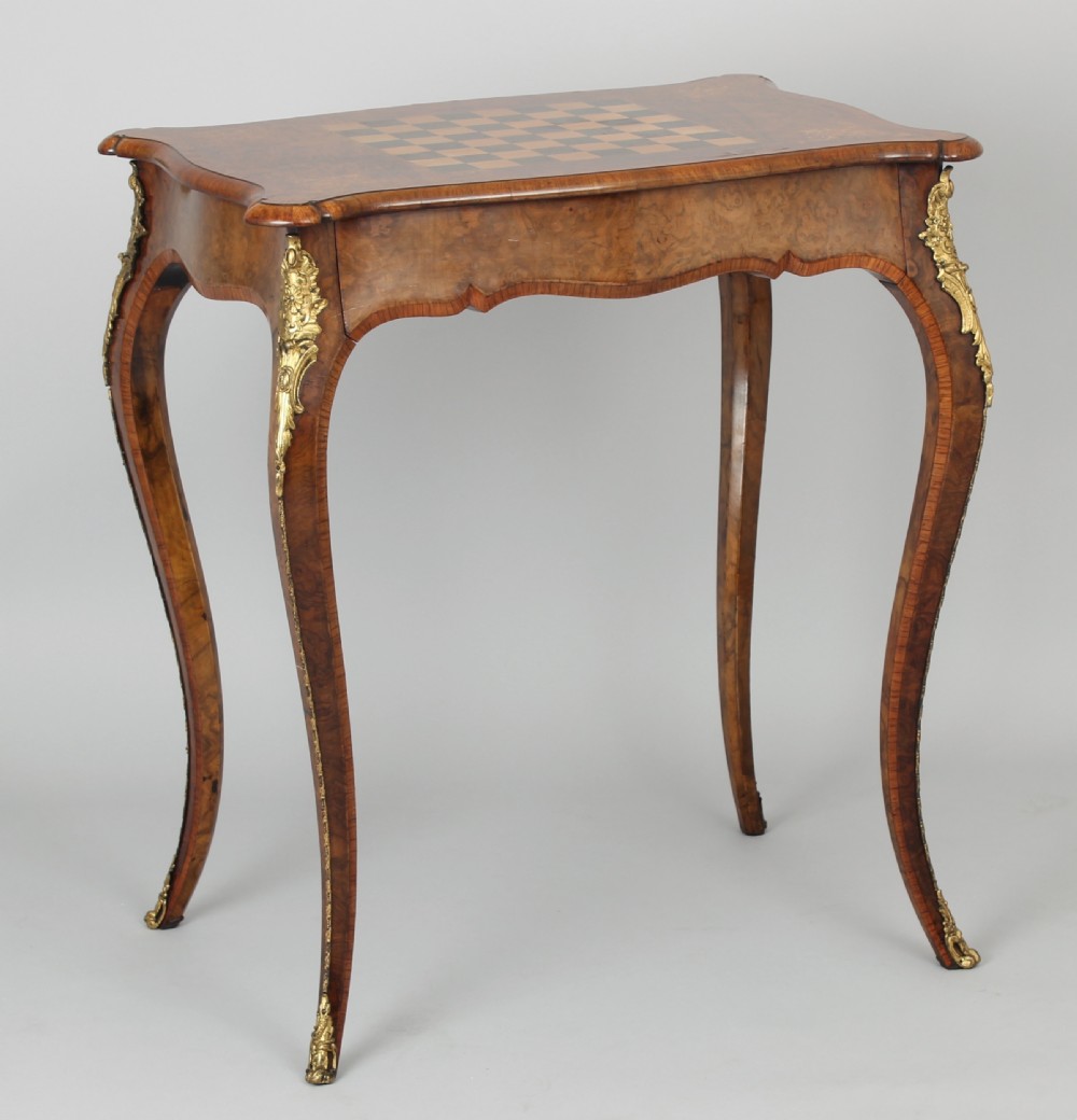 Fine quality walnut and ormolu-mounted games-table in the Louis XV revival style
