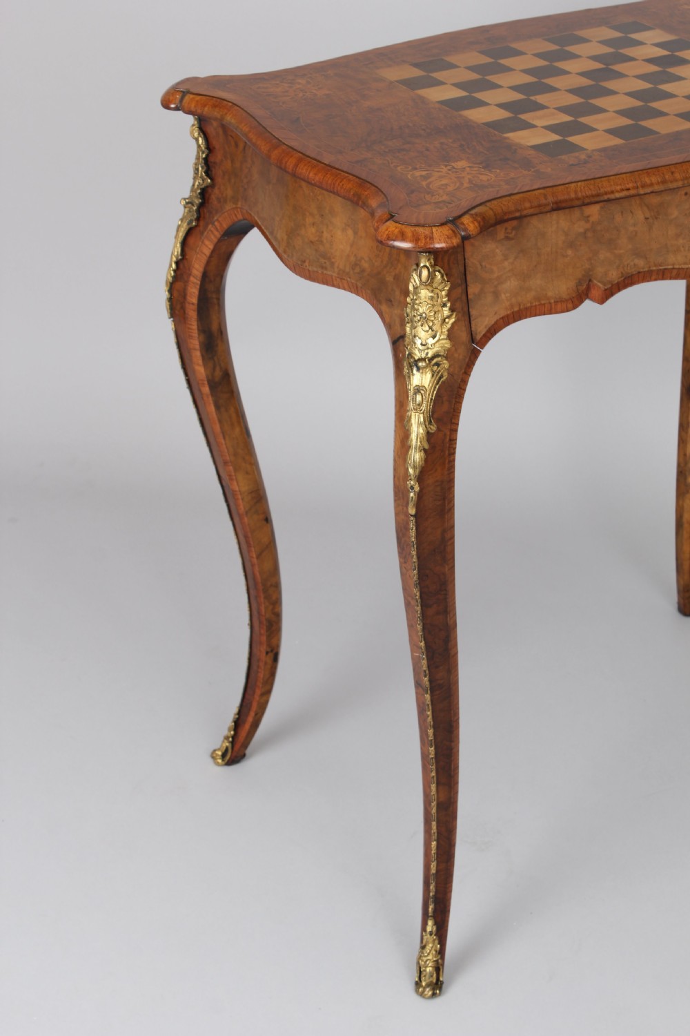Fine quality walnut and ormolu-mounted games-table in the Louis XV revival style View II