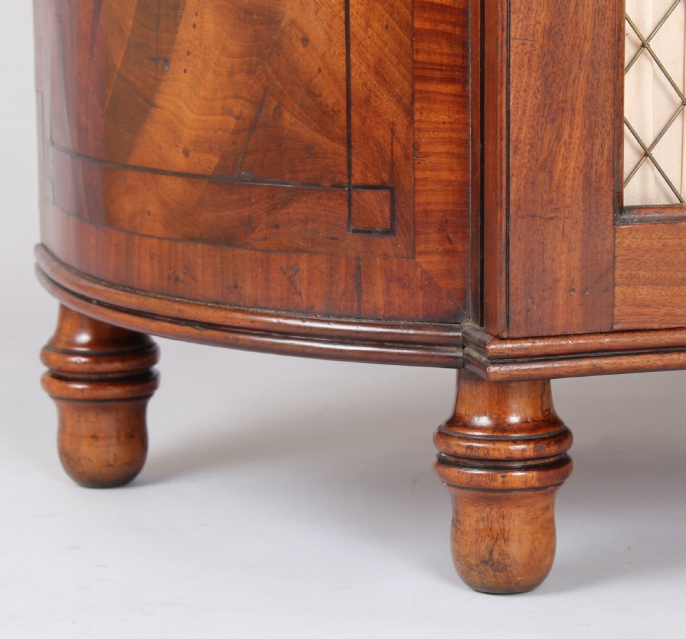 Fine George IV period mahogany bow-ended chiffonier of unusually small proportions View III