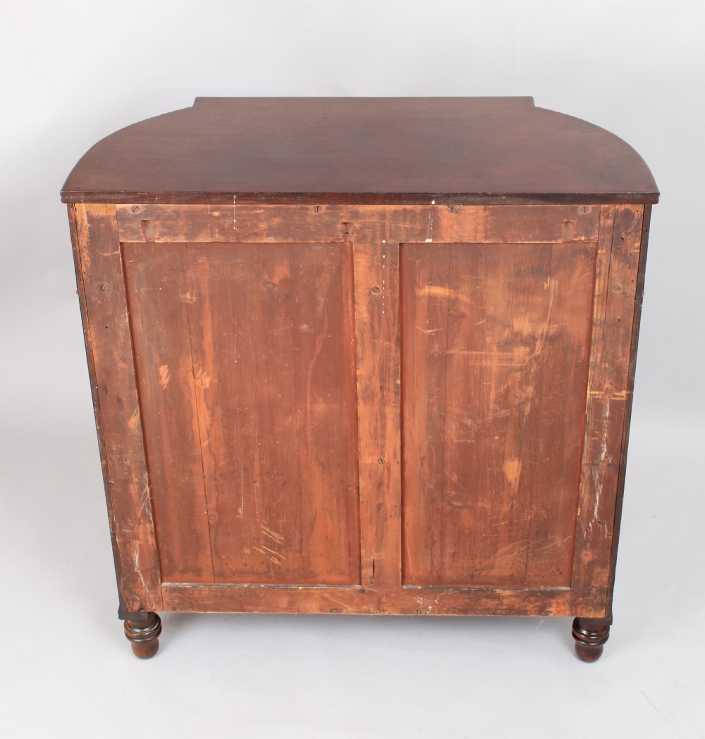 Fine George IV period mahogany bow-ended chiffonier of unusually small proportions View VI