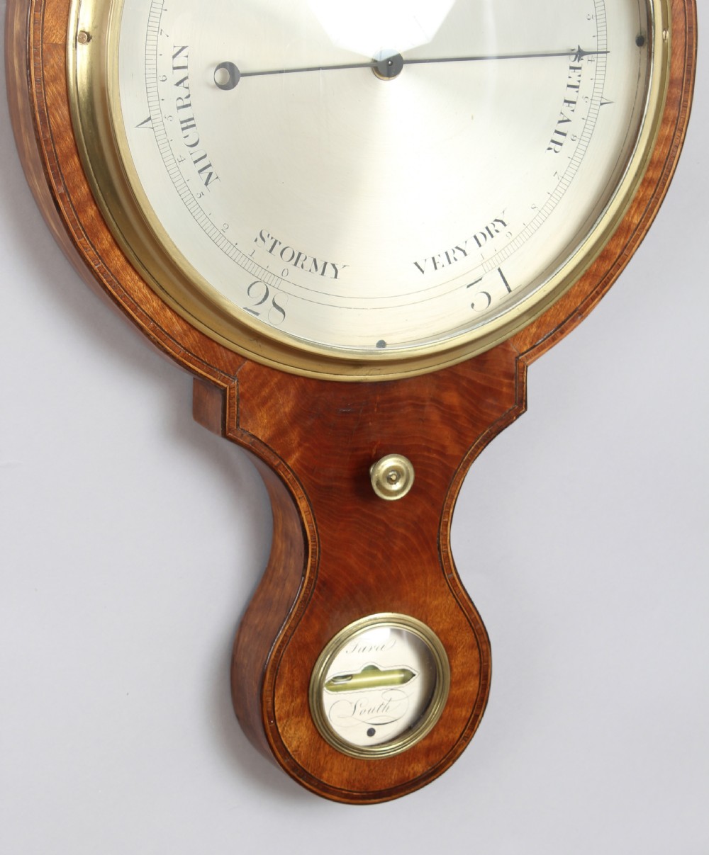 Early 19th century satinwood wheel barometer by Tara of Louth View IV