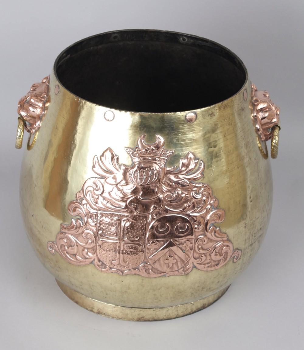 Large late 19th century brass tub View II