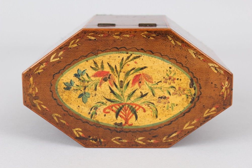 George III period octagonal harewood tea-caddy View IV
