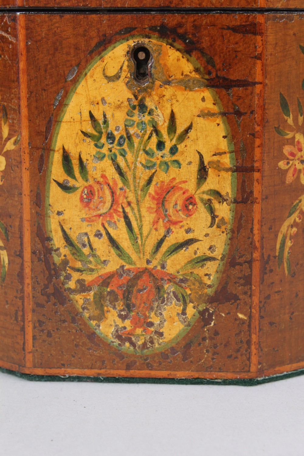 George III period octagonal harewood tea-caddy View V
