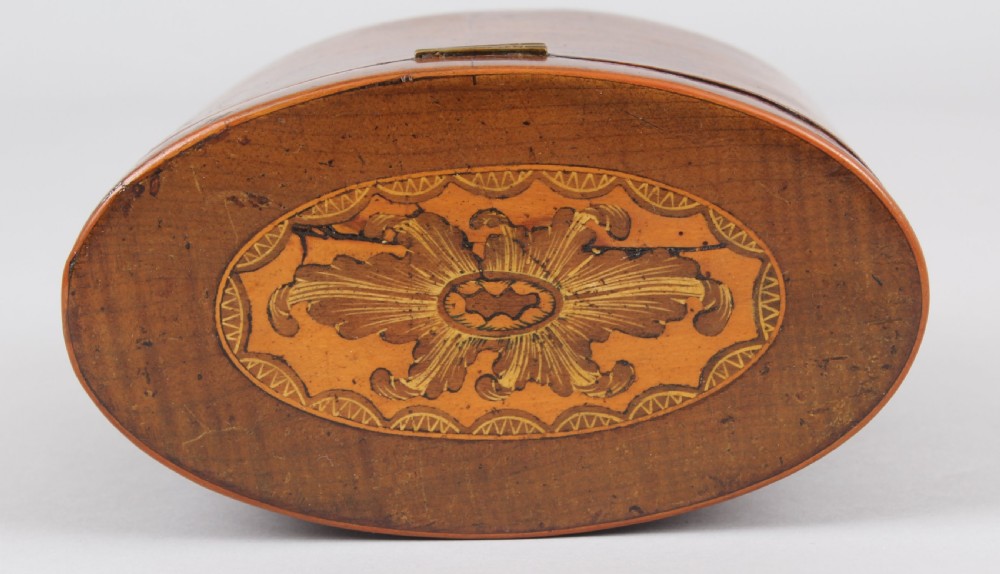 George III oval harewood tea-caddy View II