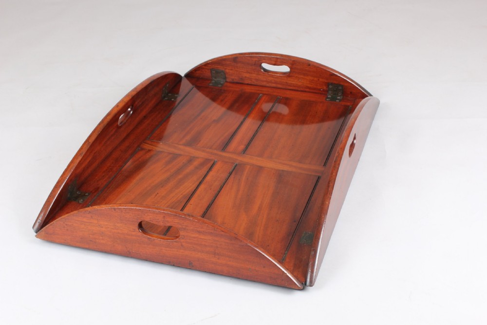 Nineteenth century mahogany drop-side butler's tray