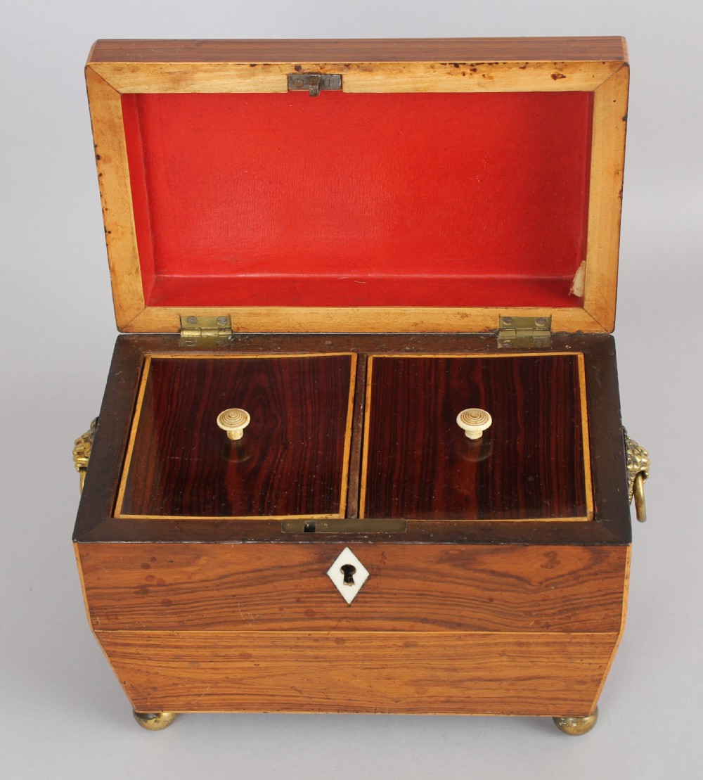 George IV period rosewood sarcophagus-shaped tea-caddy View III