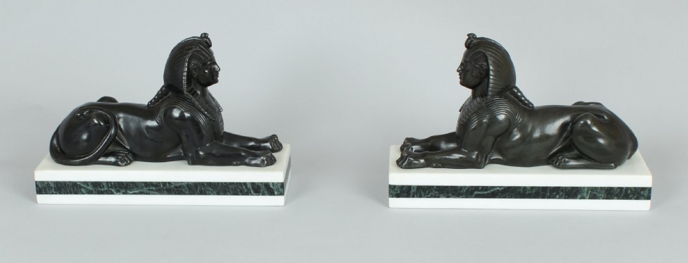 Pair of bronze sphinx