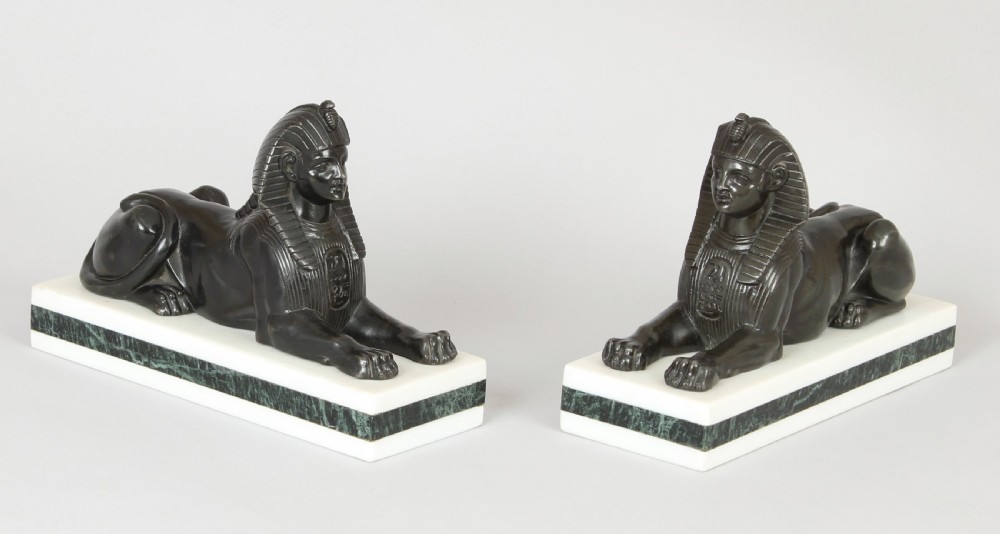 Pair of bronze sphinx View IV