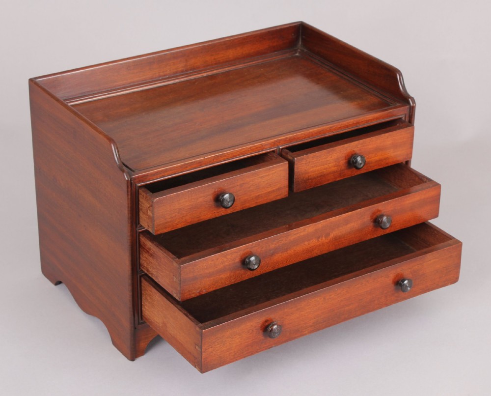 Fine quality George III period miniature mahogany chest-of-drawers View III