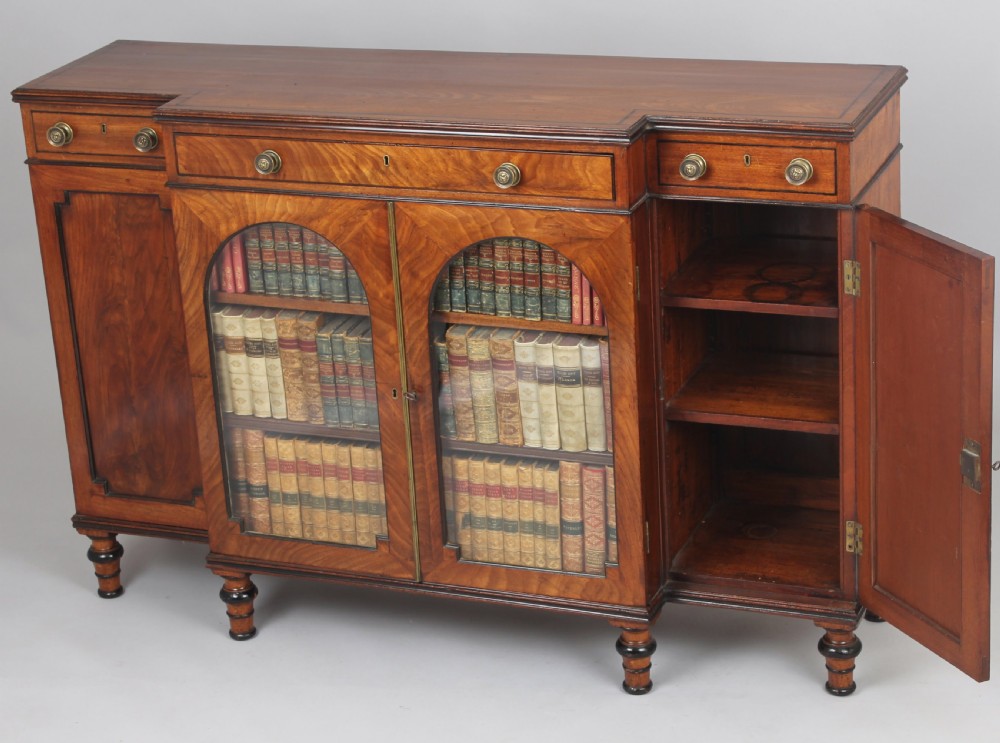 George IV small mahogany breakfront side-cabinet View III