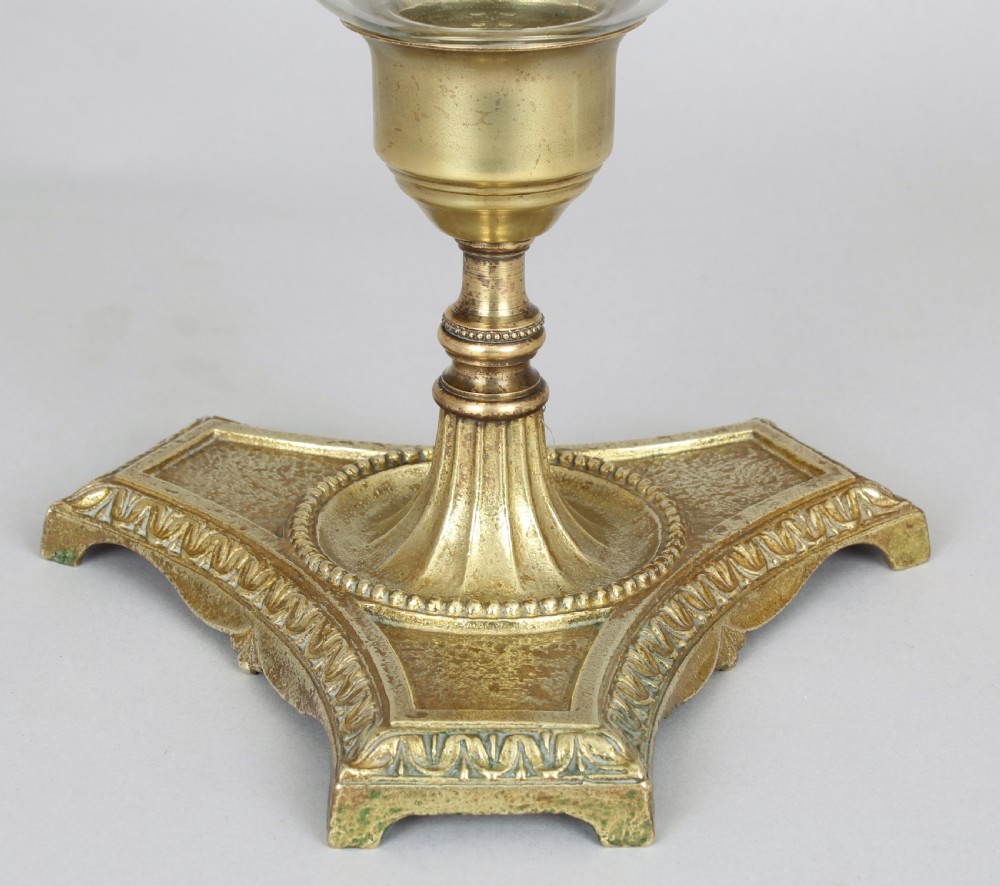 Pair of Edwardian gilt-brass candlesticks View II