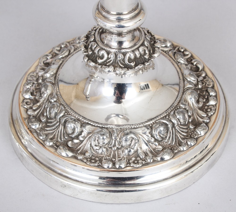 Pair of early 19th century Sheffield plate table candlesticks View IV