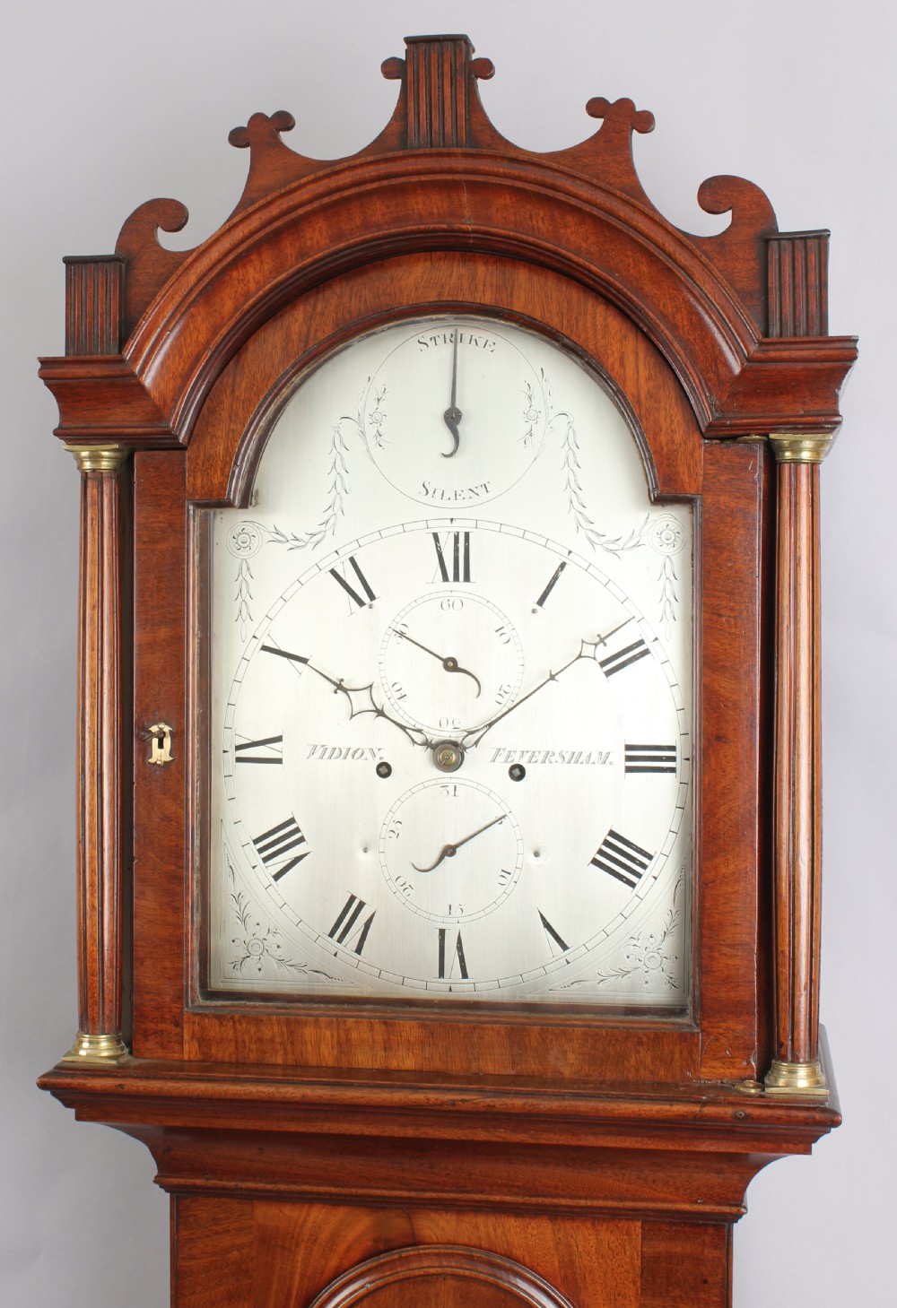 George III period mahogany long-case clock by John Vidion of Faversham View IV