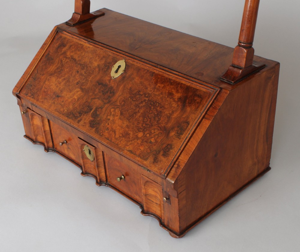 Fine and rare Queen Anne period walnut dressing table mirror  View III