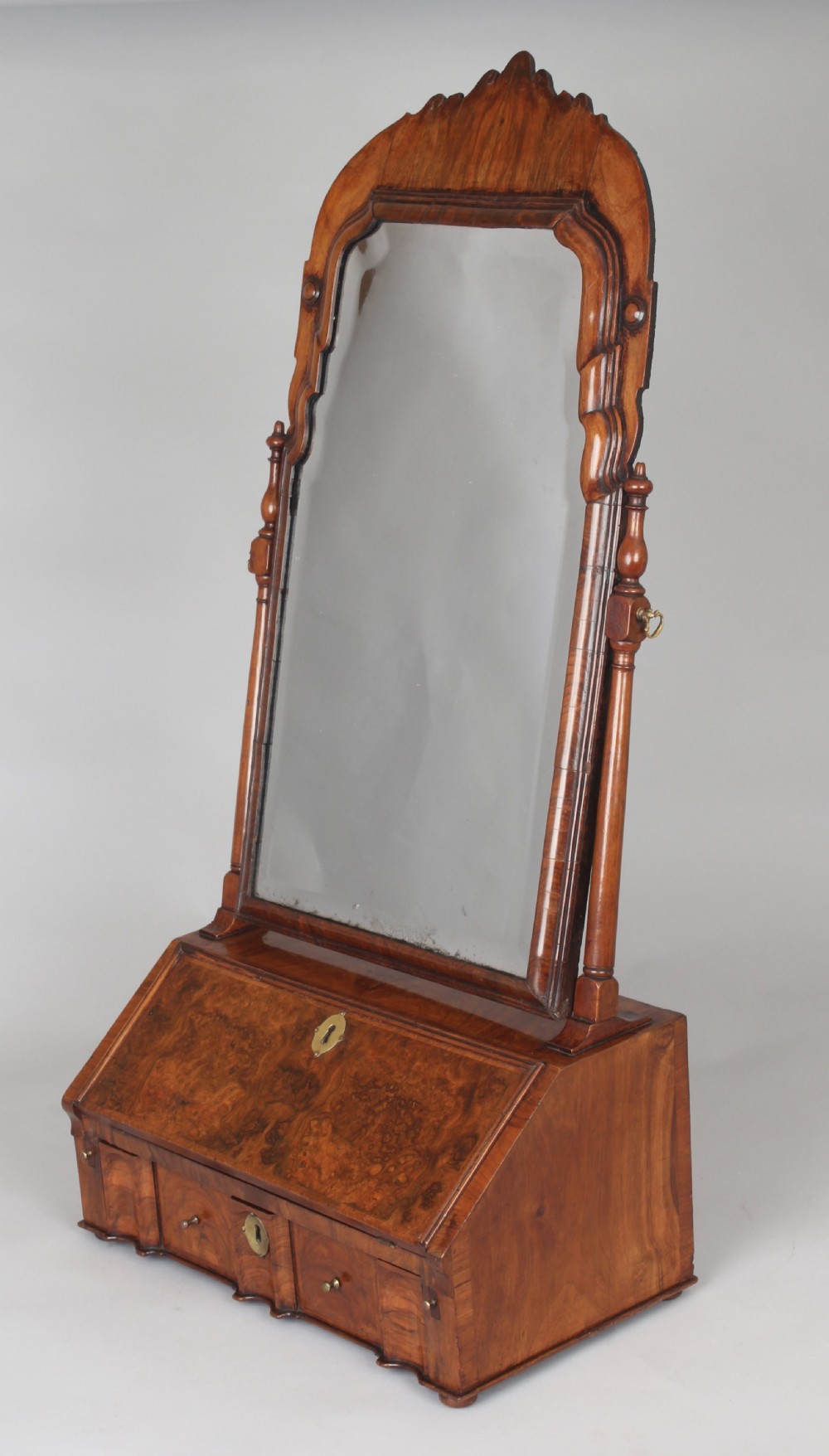 Fine and rare Queen Anne period walnut dressing table mirror  View IV