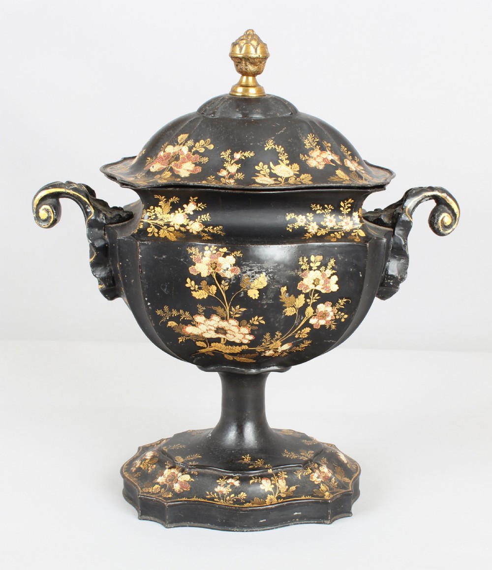 Early 19th century Toleware chestnut urn