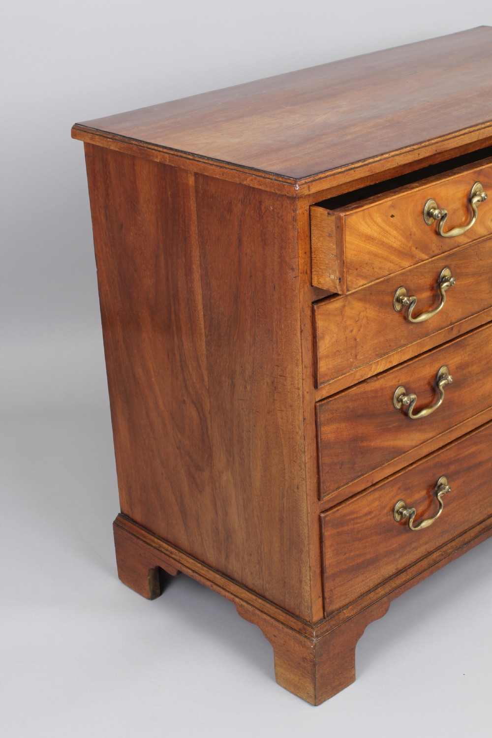 George III period mahogany chest-of-drawers of shallow proportions View II