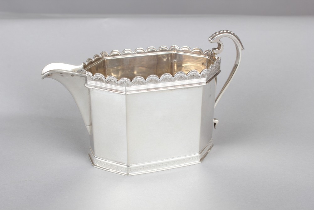Fine quality George V heavy-gauge silver four-piece tea and coffee service in the late 18th century style View IV