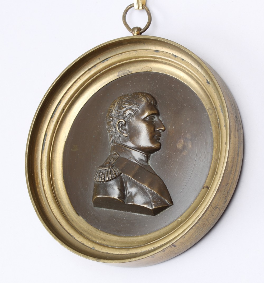 19th century bronze plaque of Napoleon View II
