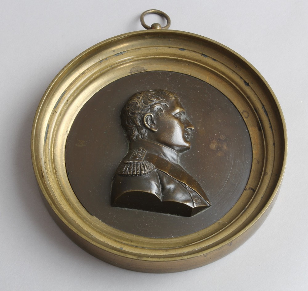 19th century bronze plaque of Napoleon View III