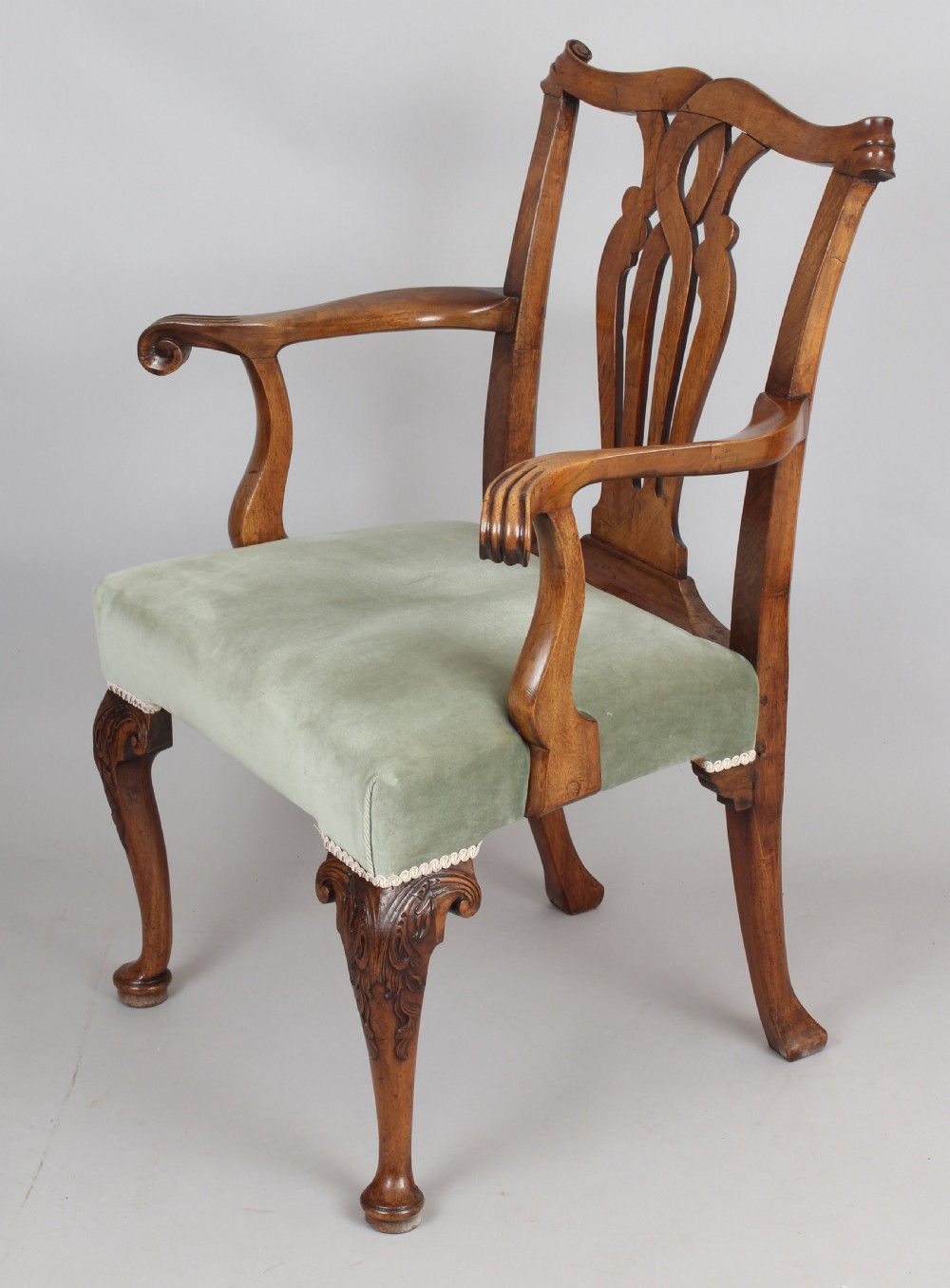 Golden walnut elbow-chair