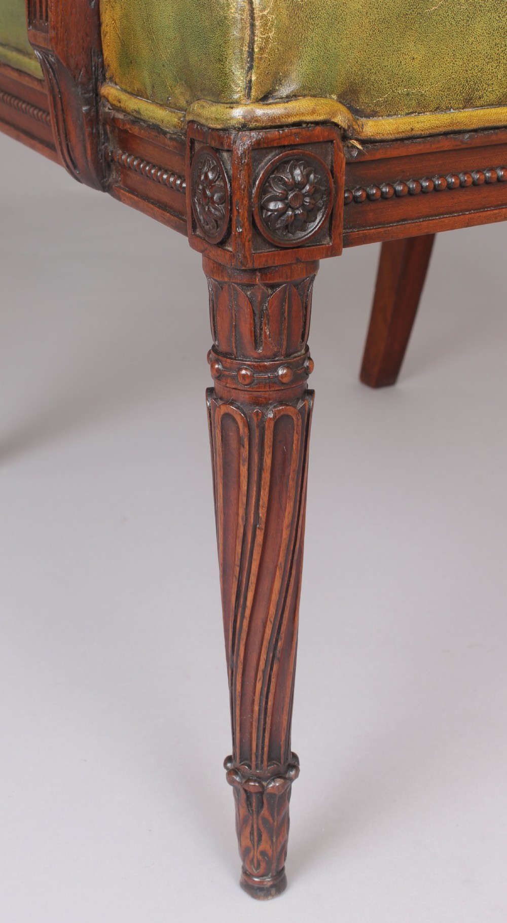 Very fine George III period mahogany open arm chair in the neo-classical style View IV