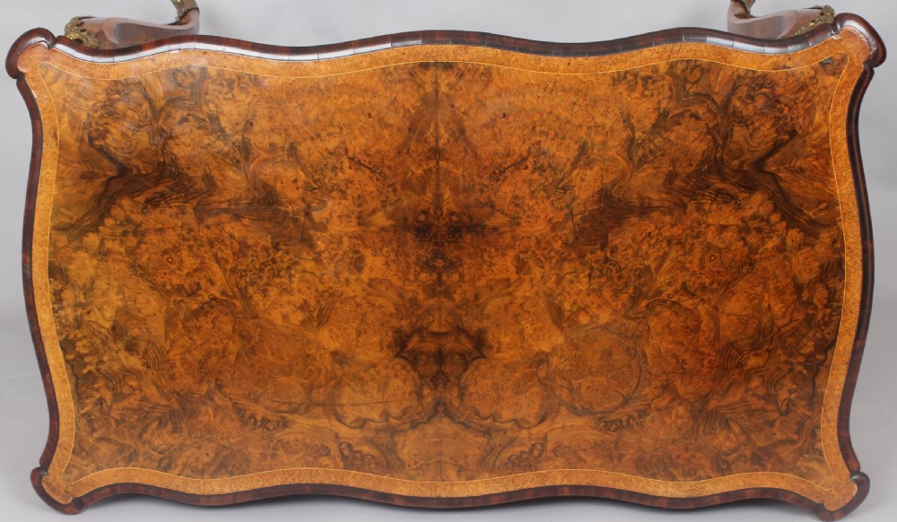Fine quality Victorian burr-walnut card-table View IV