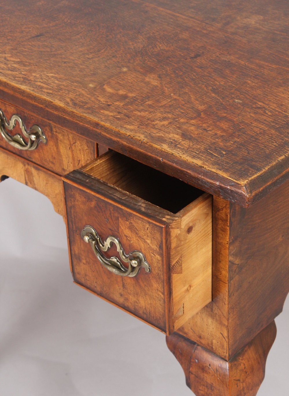 George II period walnut and oak lowboy View V