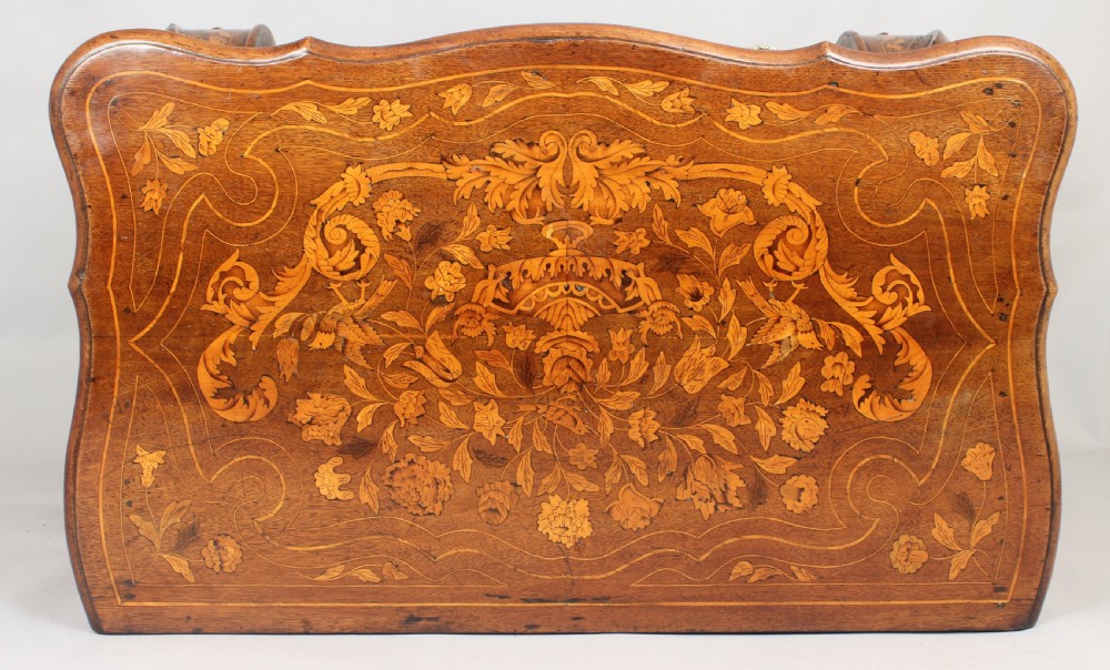 Eighteenth century Dutch walnut and marquetry chest-of-drawers of bold bombe form  View VI