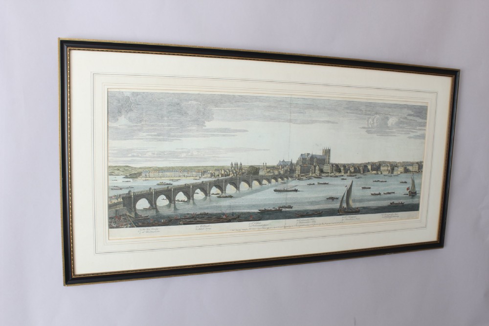 Rare set of five panoramas of the River Thames by Samuel and Nathaniel Buck