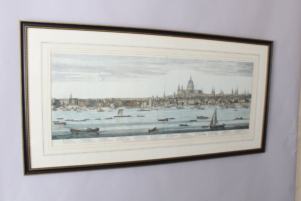 Rare set of five panoramas of the River Thames by Samuel and Nathaniel Buck View IV