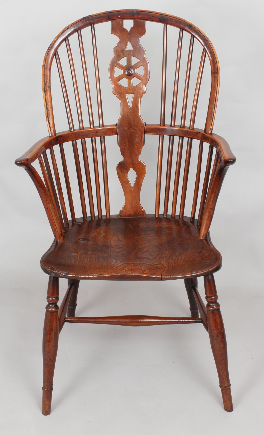 Early nineteenth century yew and elm Windsor arm-chair View III