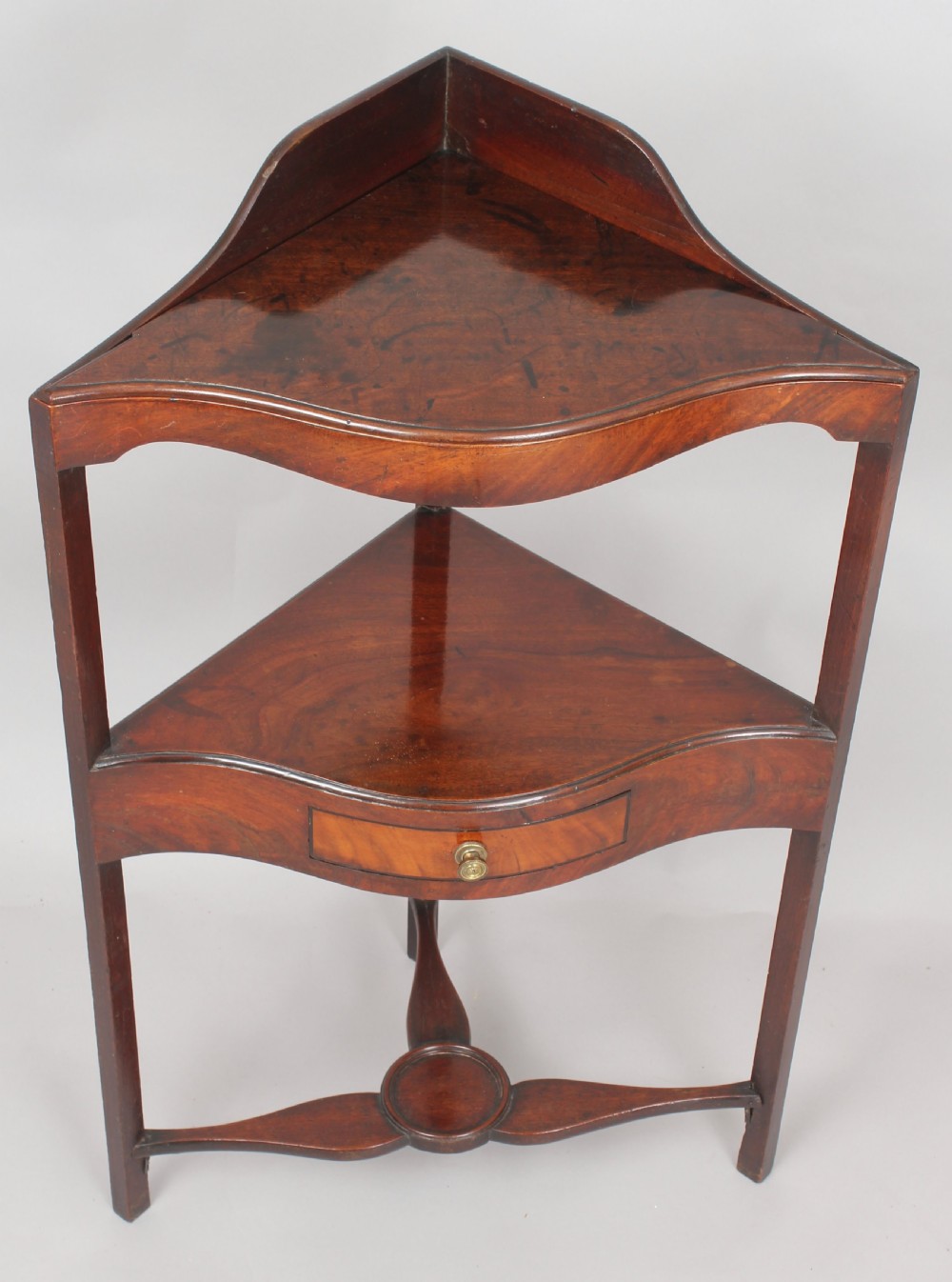 George III period mahogany serpentine-fronted small washstand View IV
