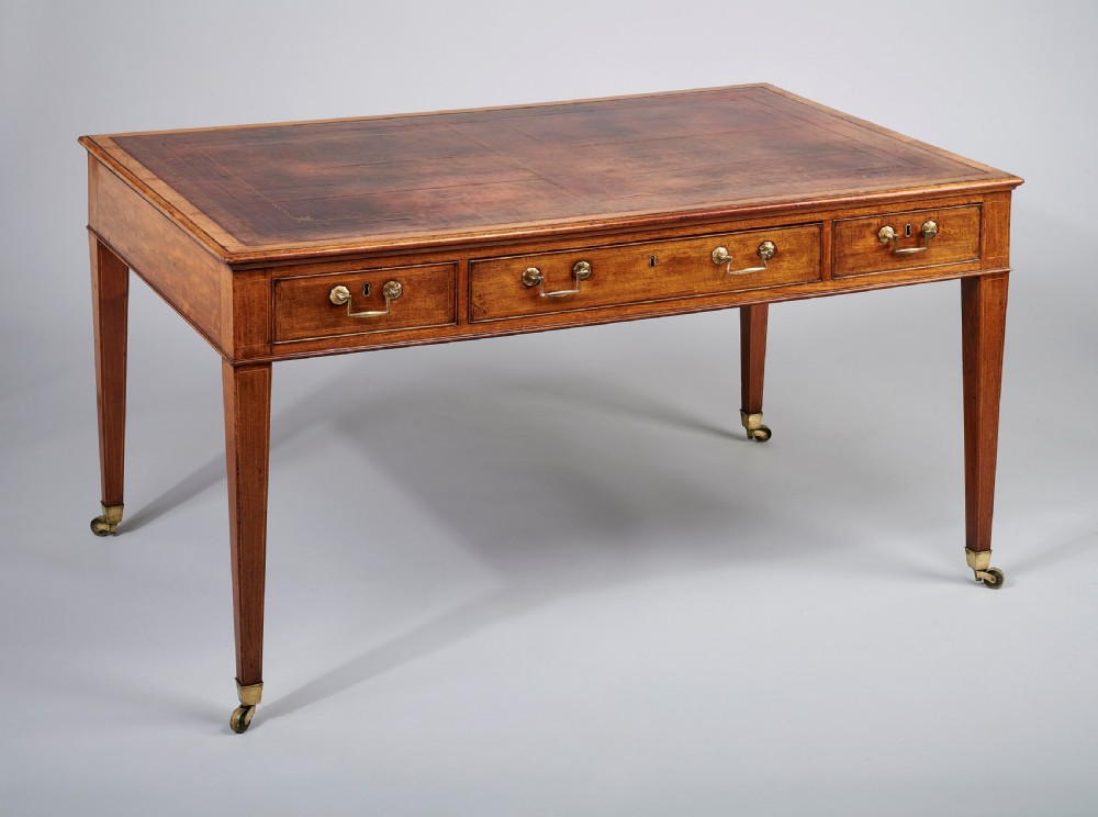 George III period mahogany double-sided writing-table