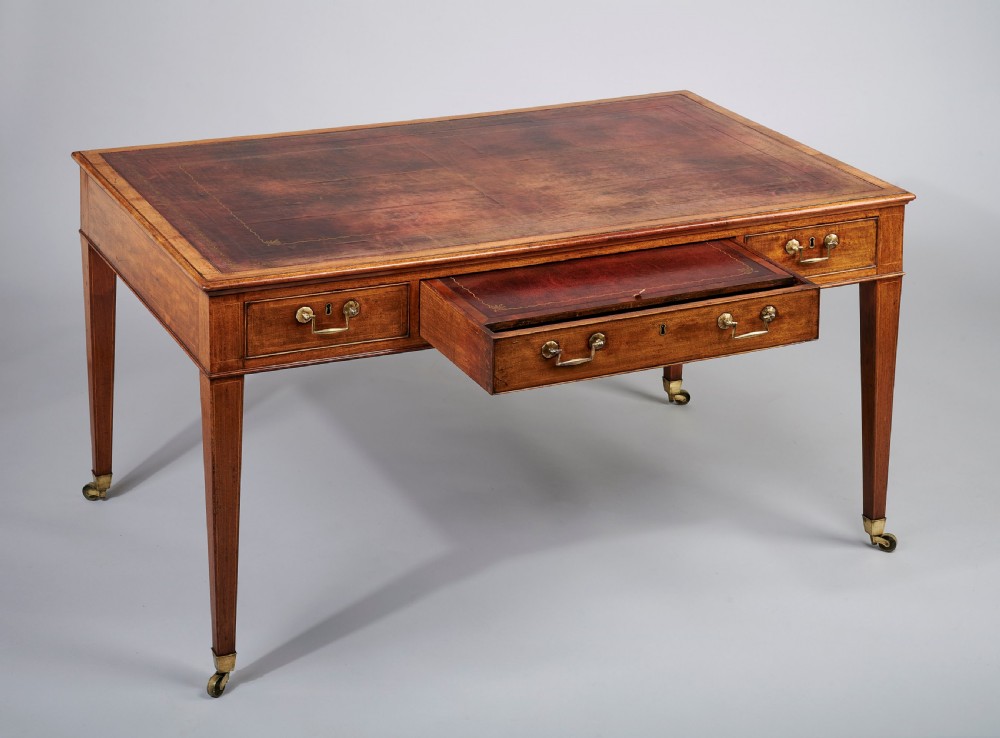 George III period mahogany double-sided writing-table View II