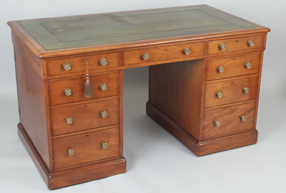 George IV period mahogany knee-hole desk