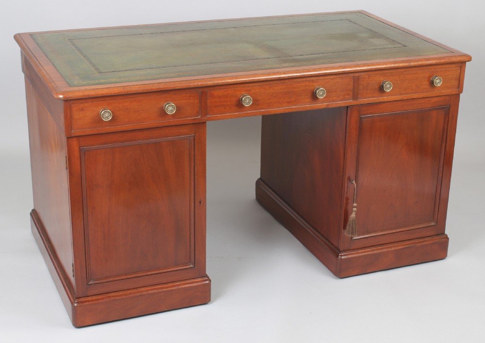 George IV period mahogany knee-hole desk View III