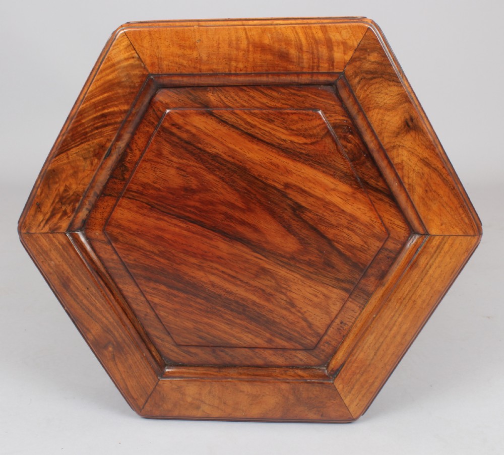 19th century Chinese hardwood hexagonal stand View IV