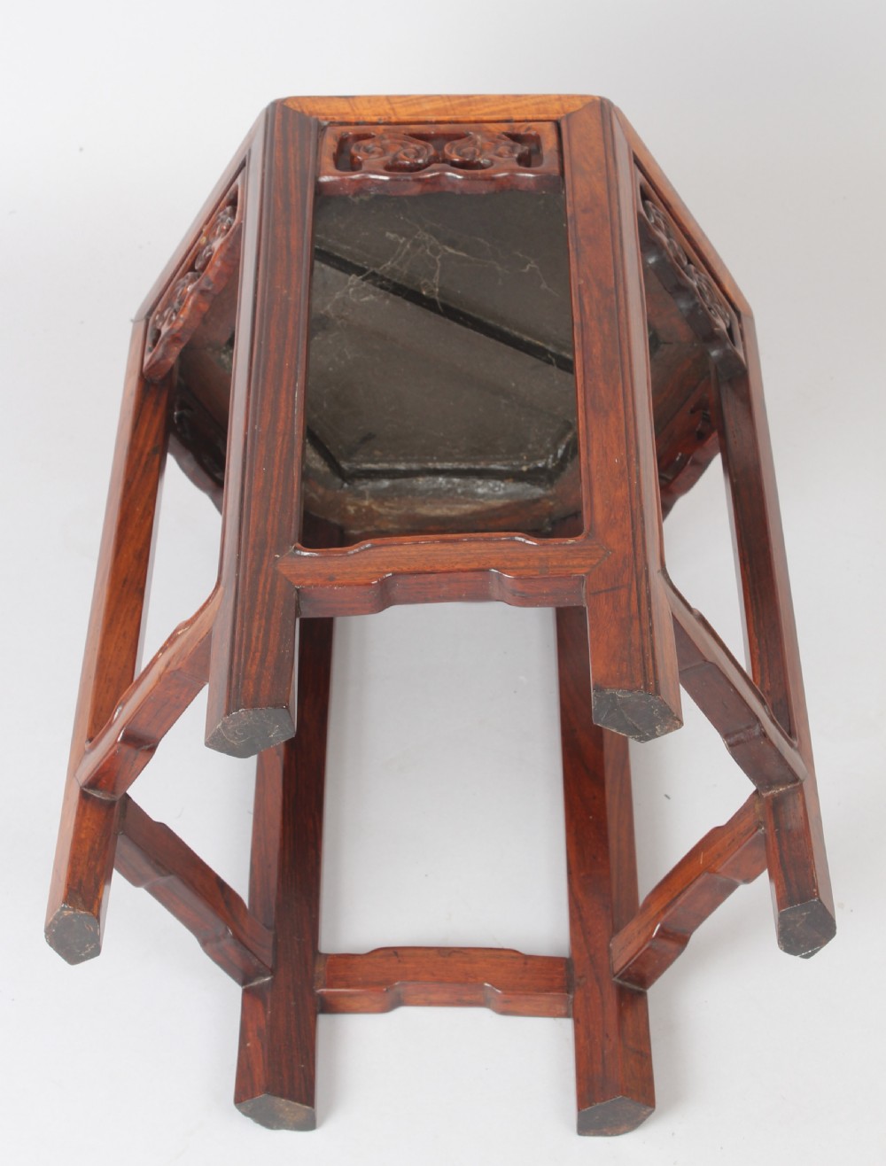 19th century Chinese hardwood hexagonal stand View V