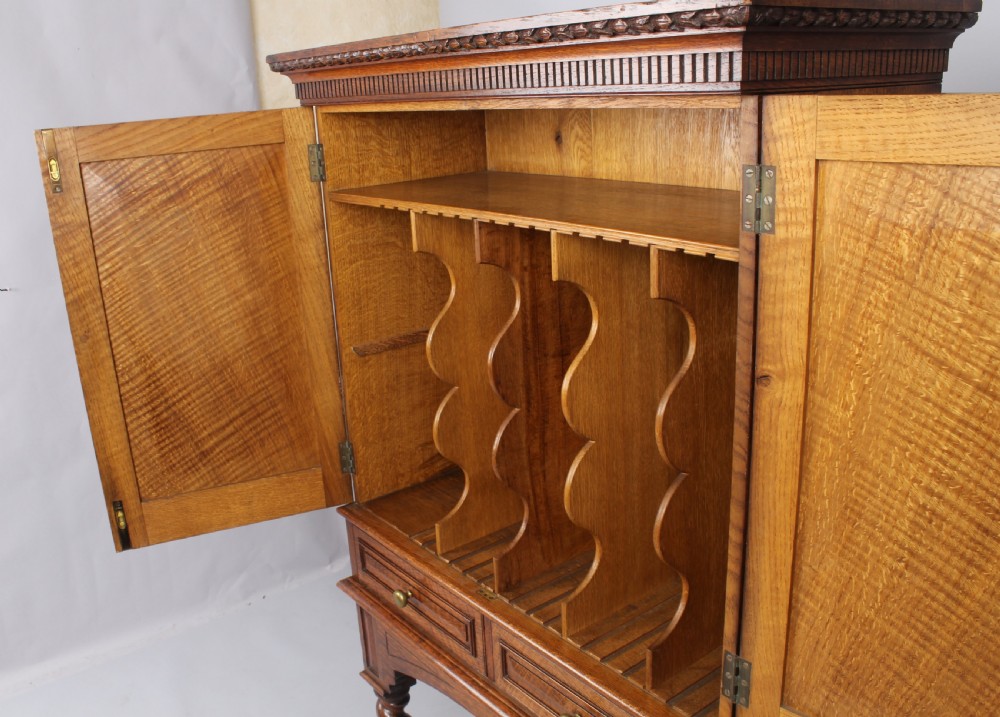 An Edwardian oak stationery cabinet View IV
