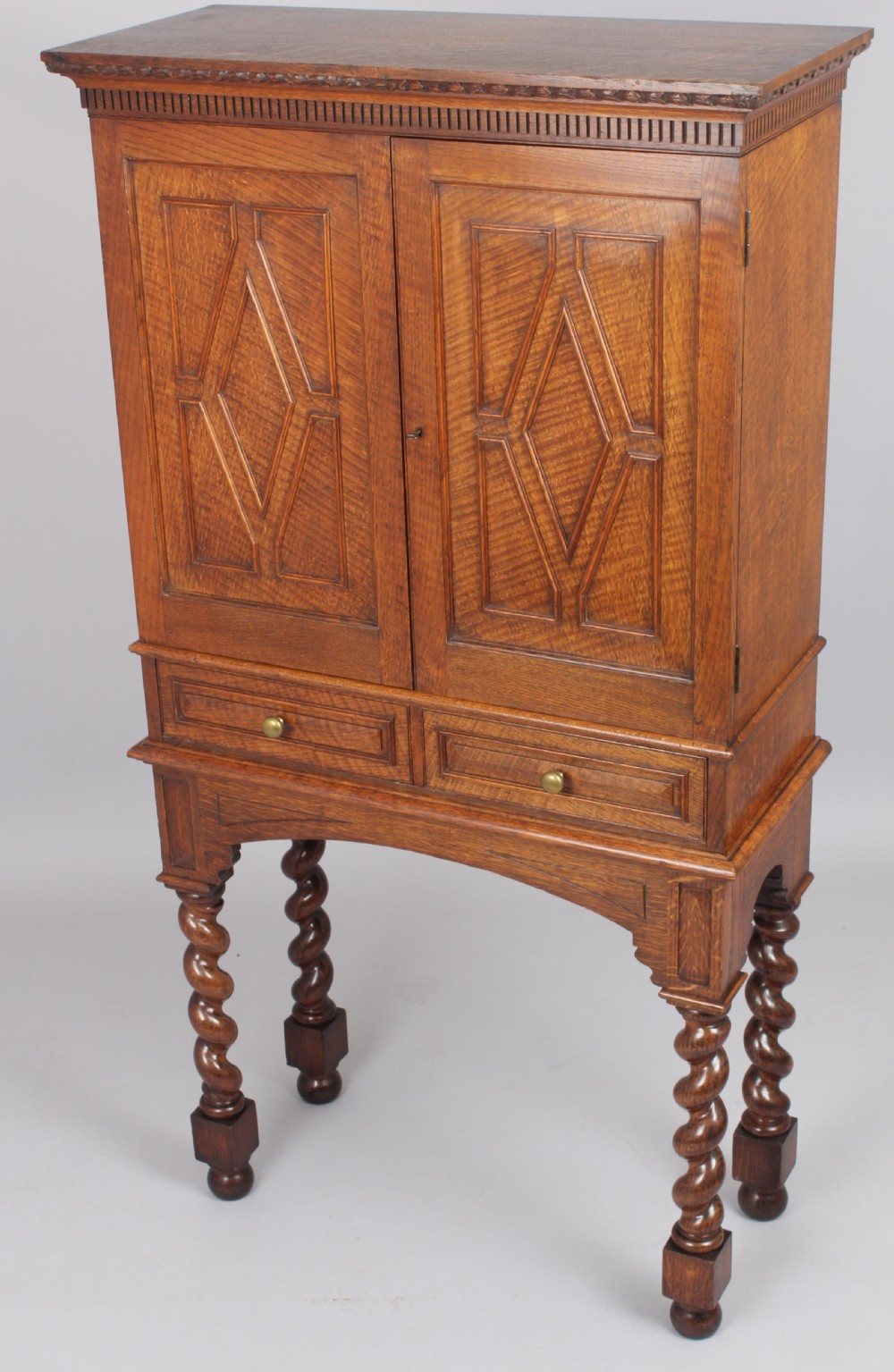 An Edwardian oak stationery cabinet View V