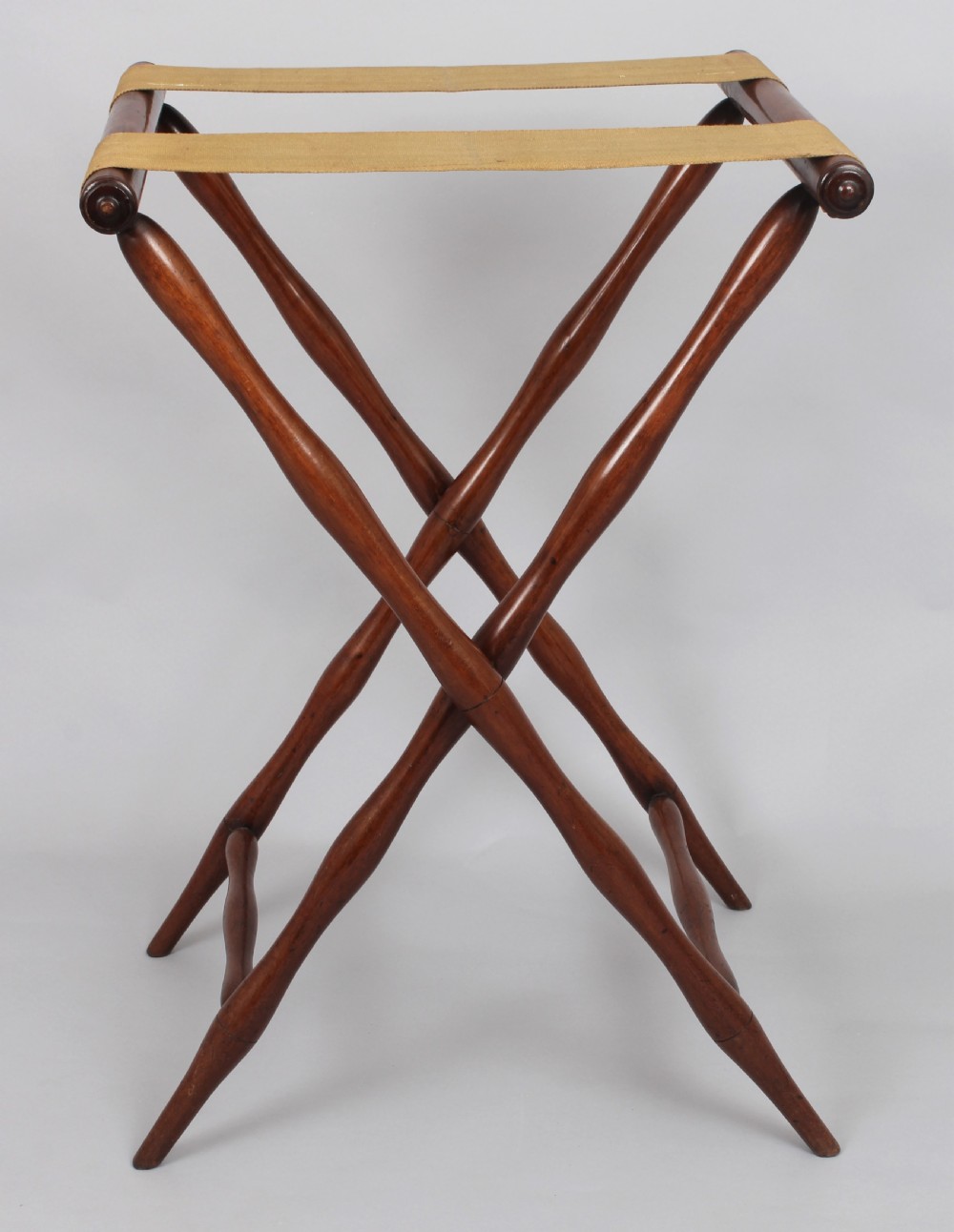 Nineteenth century mahogany oval drop-side Butler's tray and stand View III