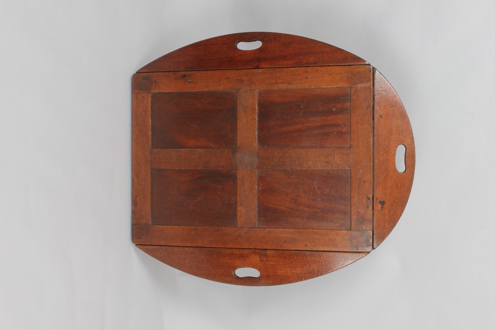 Nineteenth century mahogany oval drop-side Butler's tray and stand View IV