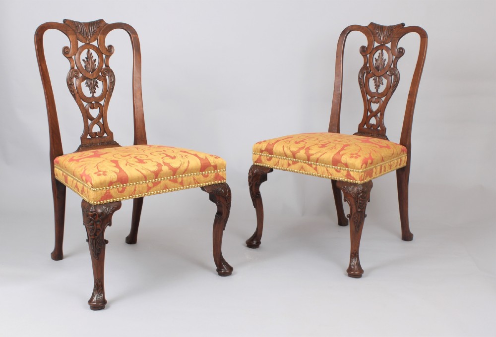 Pair of fine George II period walnut side-chairs