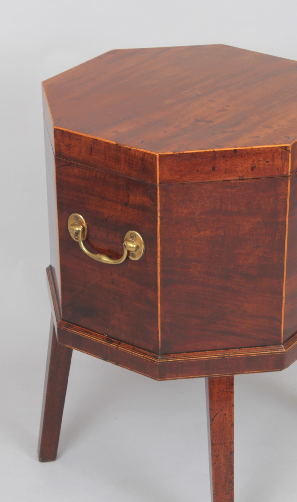 George III period octagonal mahogany cellarette View II