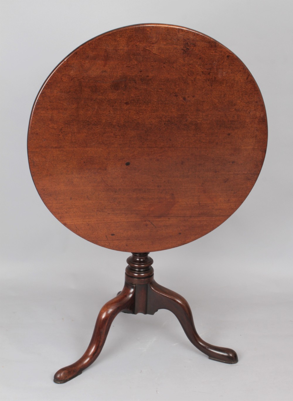 George III period mahogany tripod table View II
