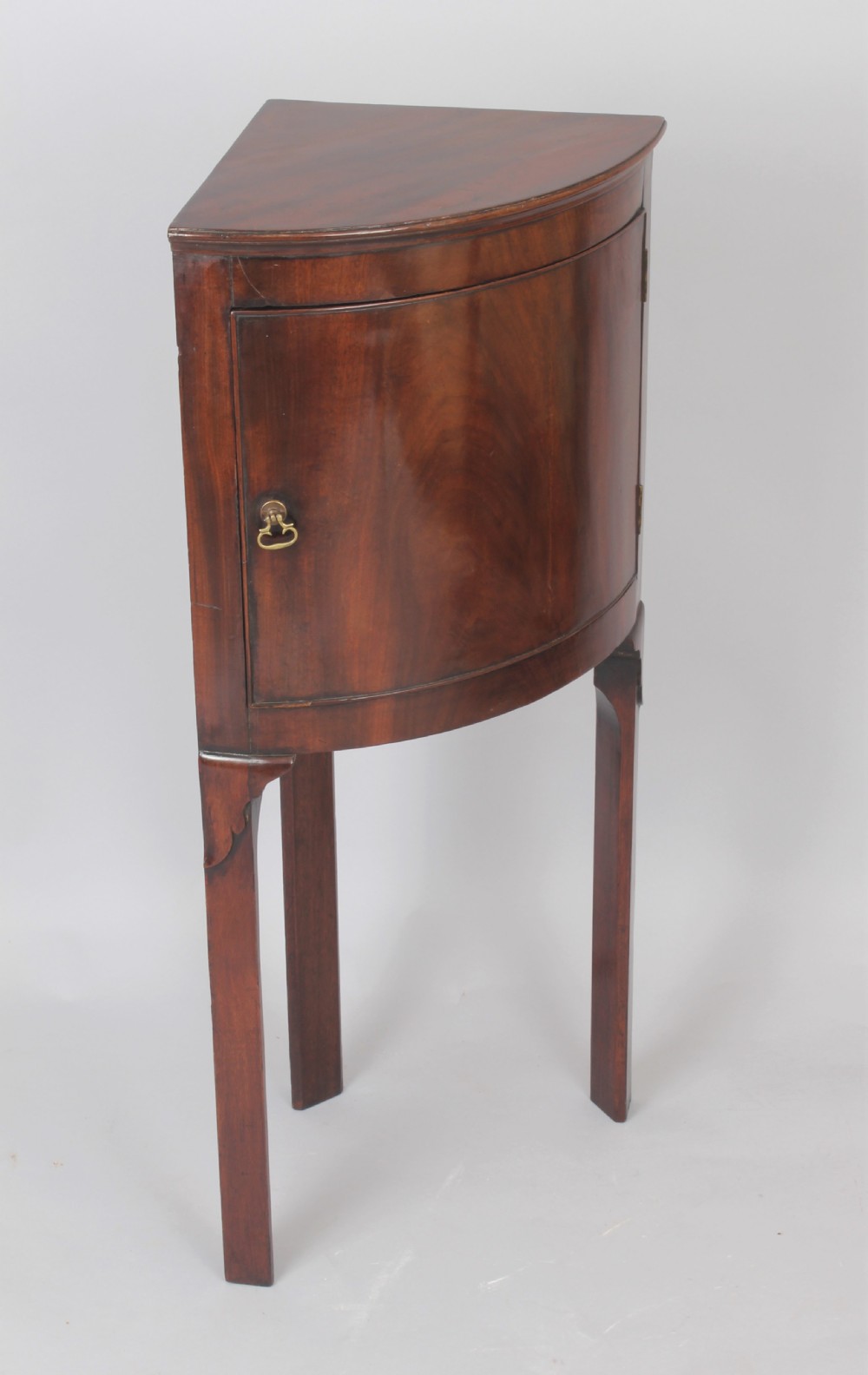 George III period mahogany bow-fronted corner cupboard View III