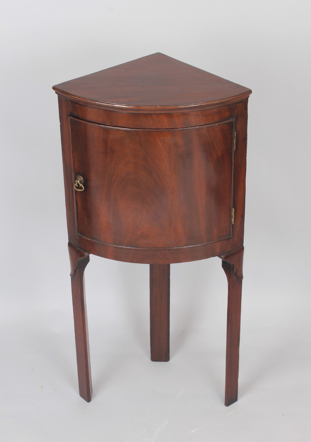 George III period mahogany bow-fronted corner cupboard View IV