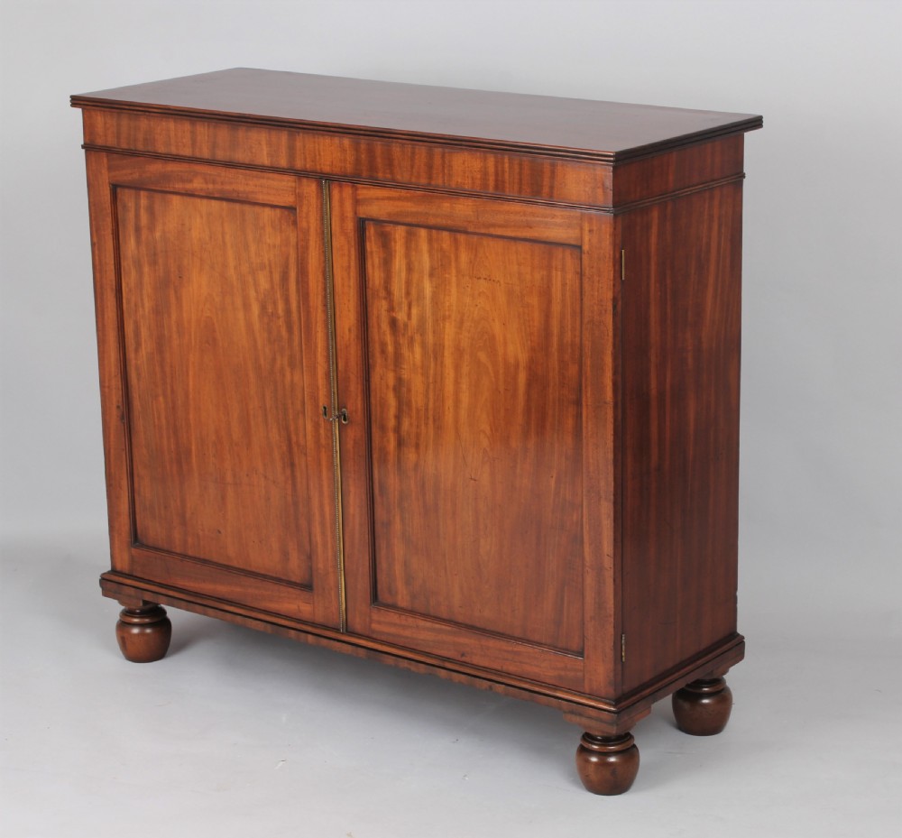 George III period mahogany dwarf side cabinet